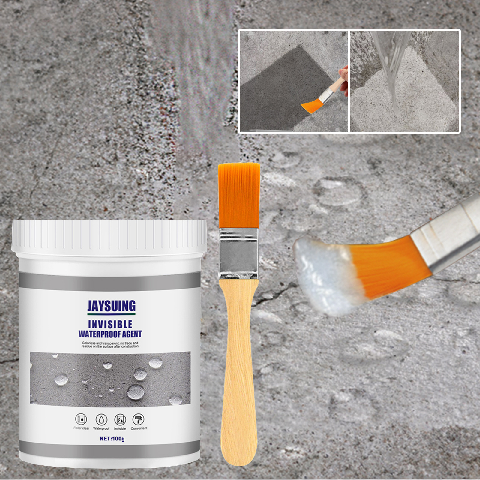 Waterproof Sealant Coating 100g With Brush For Bathroom Kitchen Wall Crack Leak Repair Tile Floor Sealer
