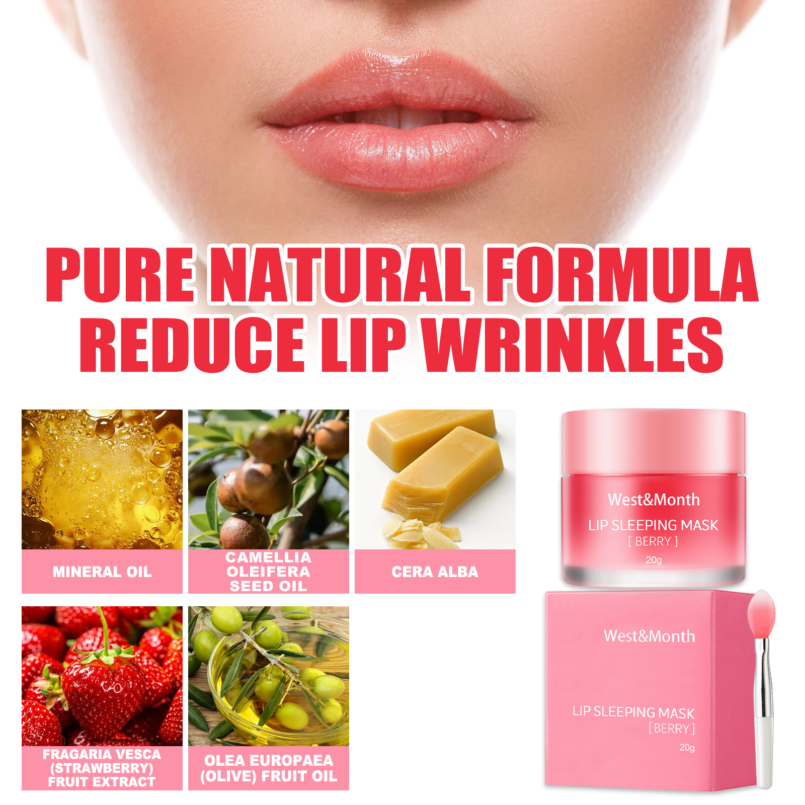 Jelly Lip Mask Moisturizing Hydrating Fine Line Reduction Overnight Lip Care Treatment 1 PCS