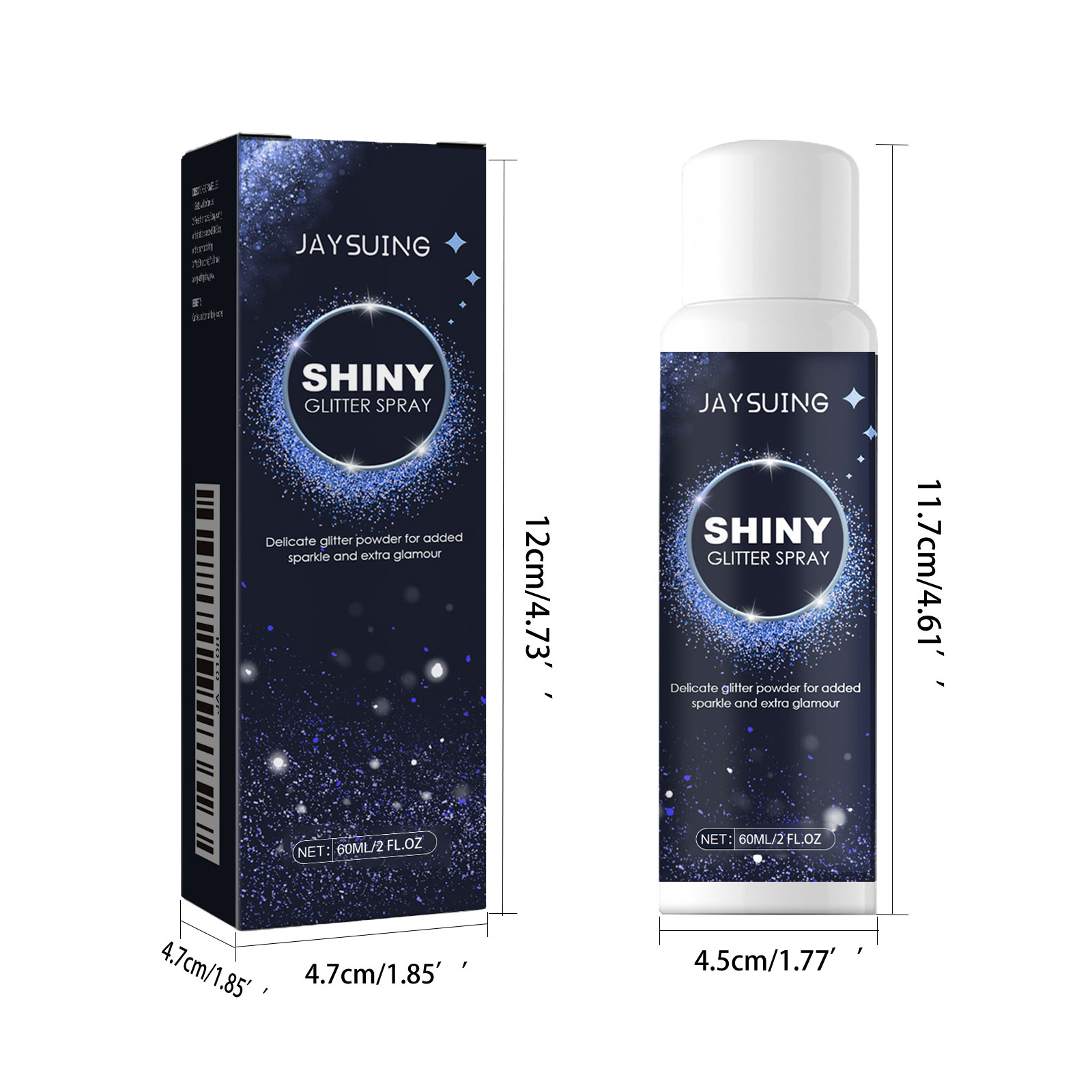 Shimmer Highlighting Spray High Gloss Body Hair Festival Party Makeup Setting Powder Glitter 60ml