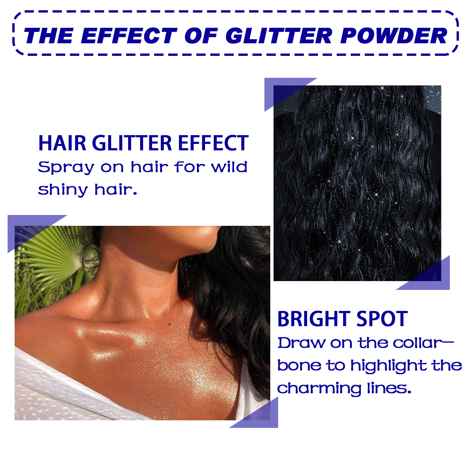 Shimmer Highlighting Spray High Gloss Body Hair Festival Party Makeup Setting Powder Glitter 60ml