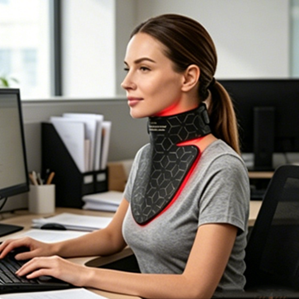 Household Neck Mask LED Infrared Light 82 Beads Beauty Instrument Flexible Soft Mask Silicone 4 Color Led Anti Aging