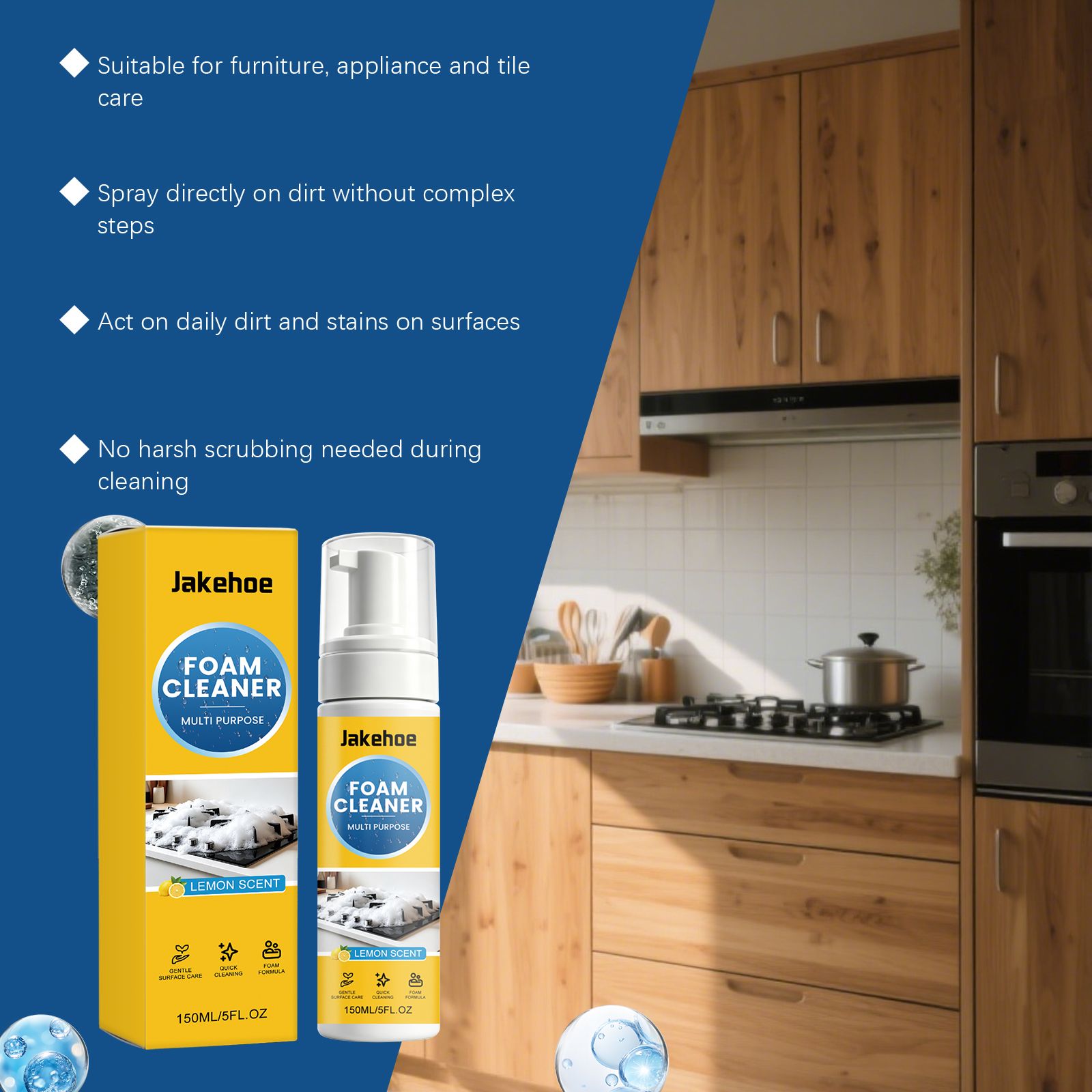 Multi Purpose Foam Cleaner For Kitchen Bathroom And Household Surfaces Daily Cleaning