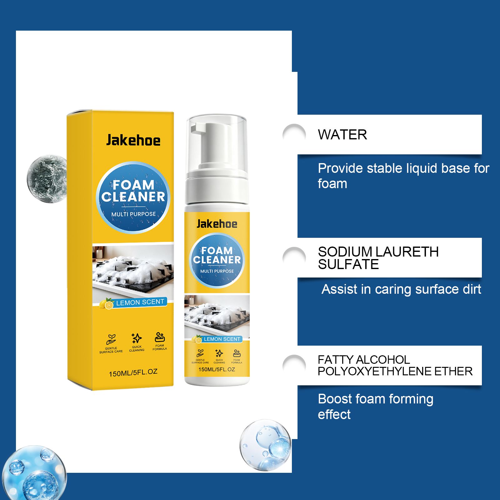 Multi Purpose Foam Cleaner For Kitchen Bathroom And Household Surfaces Daily Cleaning