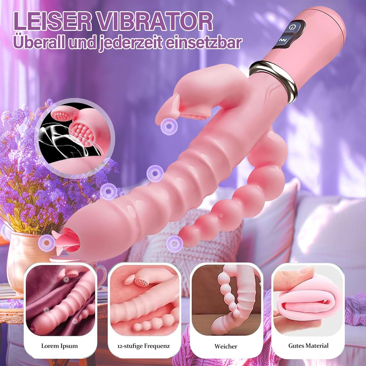 Vibrator for Couples SM Anal Training Tongue Licking AV Wand Masturbation Love Egg Sex Toy Rechargeable Triple Prong Adult Toys