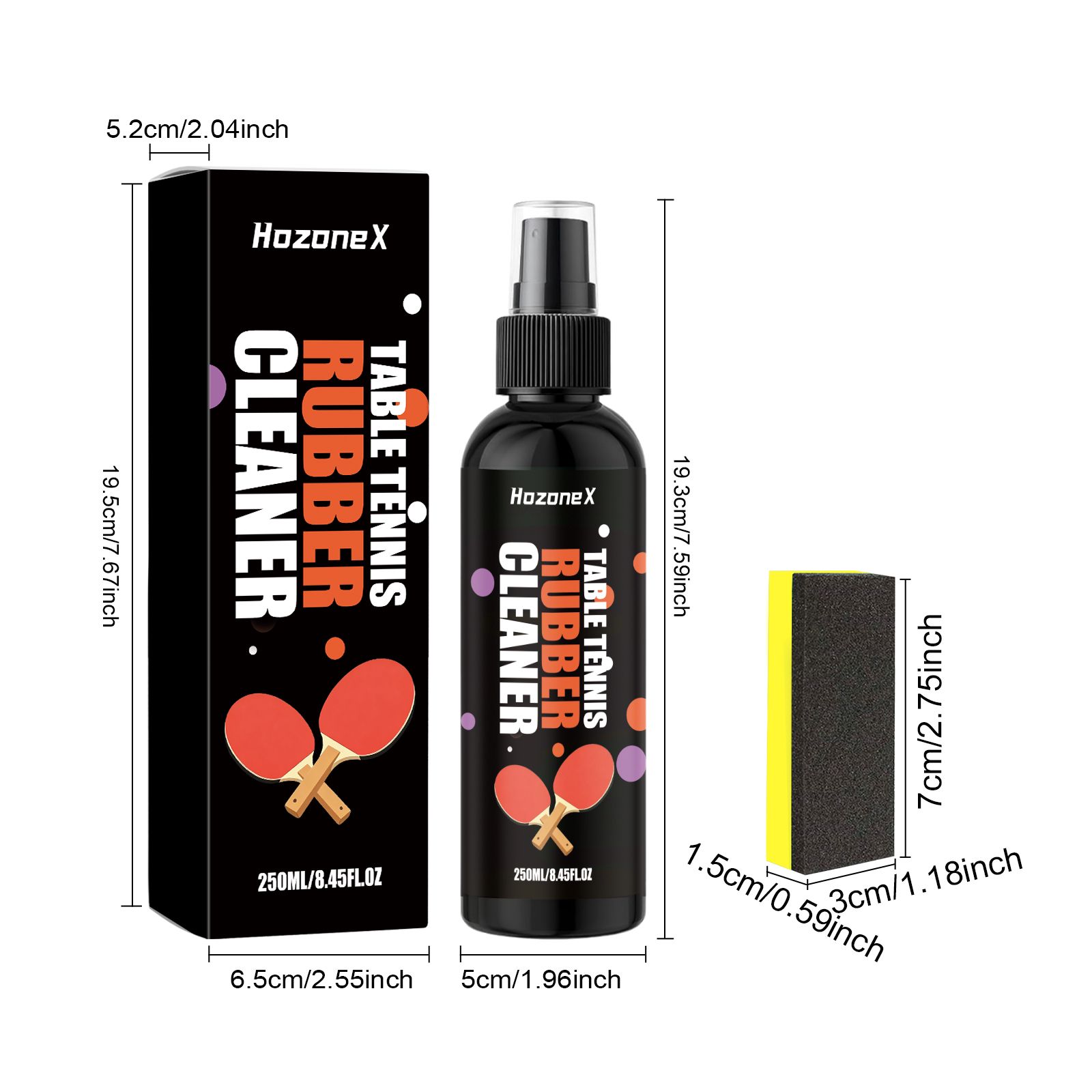 Table Tennis Racket Cleaner Spray For Rubber Surface Stain Removal And Daily Care