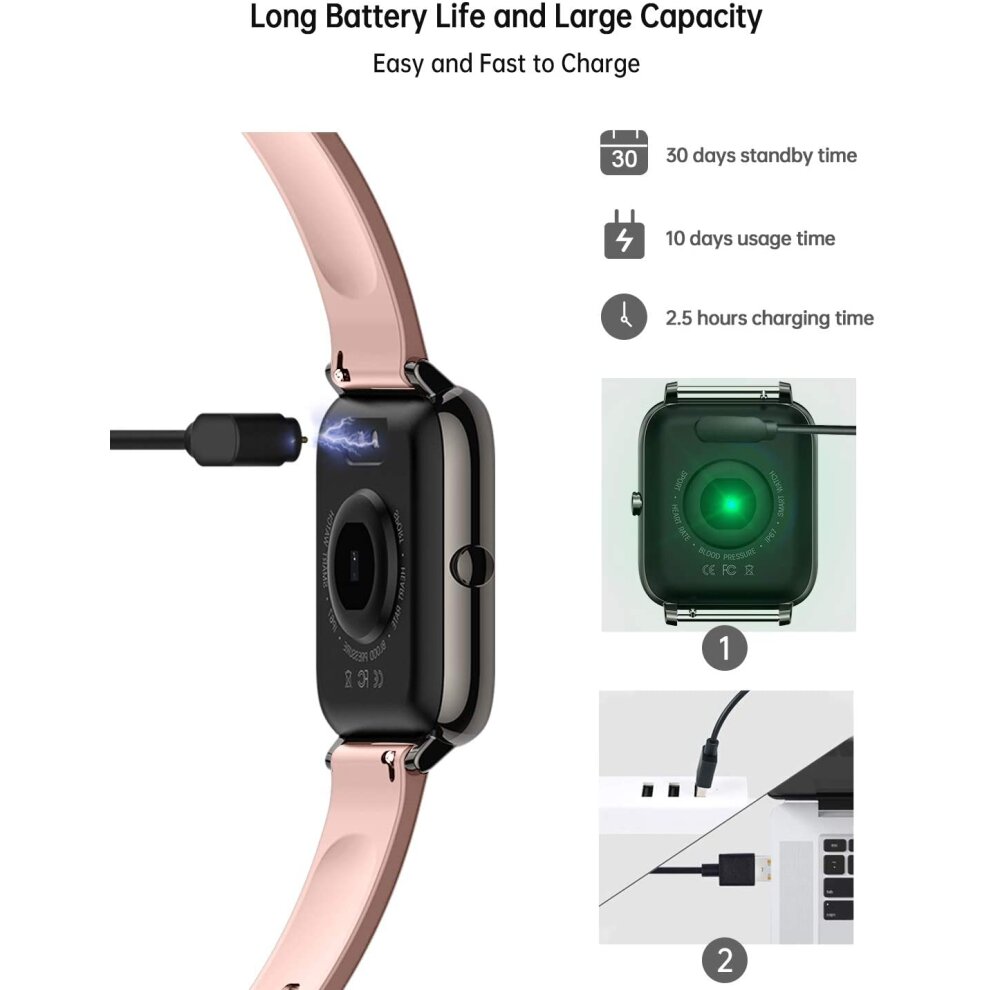 Smart Watch for Women Fitness Tracker Sports Watches with Blood Oxygen Blood Pressure Heart Rate Monitor Waterproof