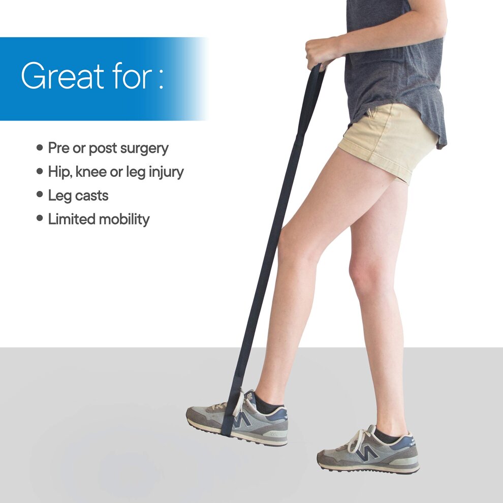 35 Inch Long Leg Lifter - Durable & Rigid Hand Strap - Ideal Mobility Tool for Wheelchair, Hip & Knee Replacement Surgery