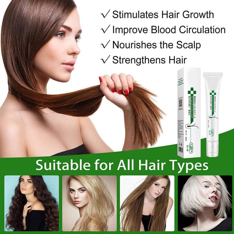 Hair Line Growth Serum Derma Scalp Triple Roll Hair Anti Products Hair Essence Massager Regrow Loss Hair Fast 20ML