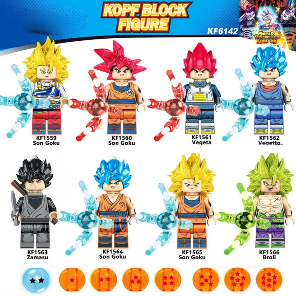 Anime Mini Figure Building Blocks Toys Dragon Ball Small Figures Set Splicing Cartoon Action Figure Toys Collectible Doll for Adults Kids Birthday Gifts Christmas Party Favor