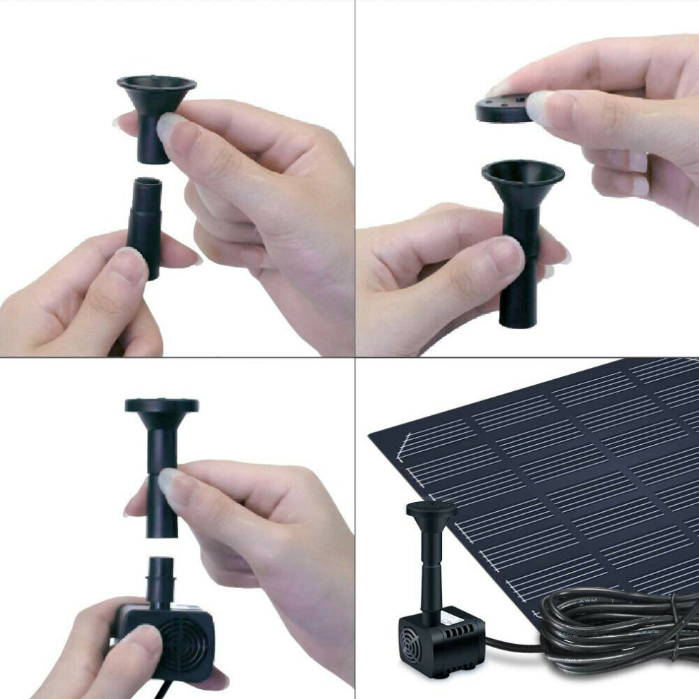 Solar Panel Powered Water Feature Plants Pump Garden Pool Pond Aquarium Fountain