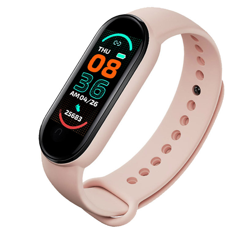 (Pink) Smart Bracelet Multi-Function Heart Rate Blood Pressure Monitor Step Sports Smart Watch