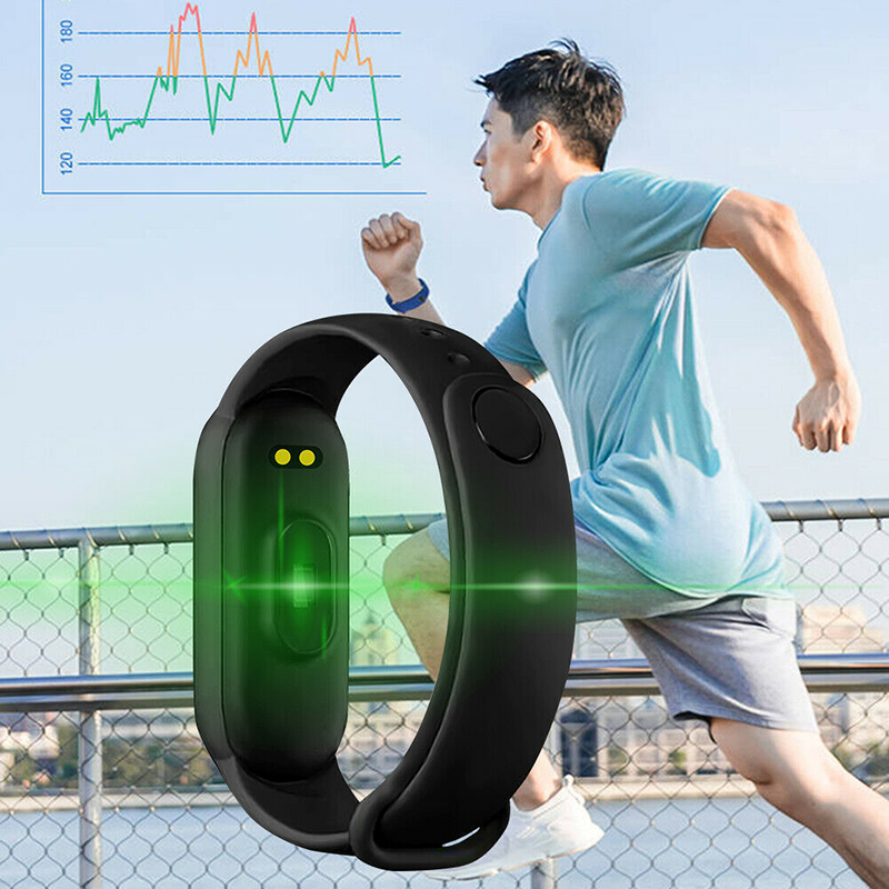 (Pink) Smart Bracelet Multi-Function Heart Rate Blood Pressure Monitor Step Sports Smart Watch