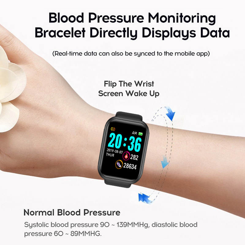 Smart Bracelet  Heart Rate Smart Bracelet Blood Pressure Sports Bluetooth Watch Color Screen Gift