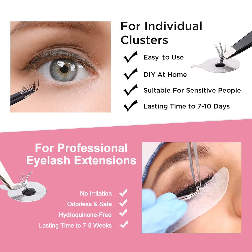 Eyelashes Extension Glue False Eyelash Adhesive DIY Eyelash Extension Supplies for Women Lashes Semi Lash Permanent Black 5ml