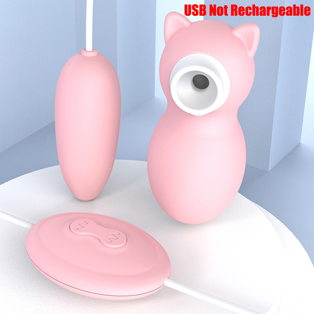 (USB Rechargeable) Sex Toys Vibrating Love Egg Toys G-Spot Sucking Vibrator Clitoris Stimulator Nipples Sucker 2 in 1 Dildo Bullet Women Adults Products