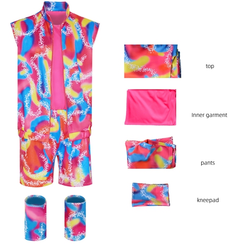 Movie Barbie Ken Childrens Retro Sportswear Outfits Cosplay Costume Halloween Carnival