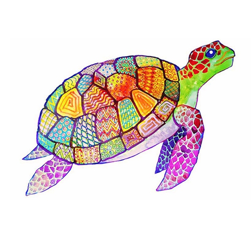 Colored Backed Turtle Jigsaw Puzzles Animal Birthday Gift Idea for Kids Adults