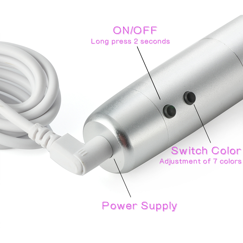 Wireless Derma Pen 7 Colors Lights LED Photon Pen Rechargeable Electric Mico Needling Pen Face Care Tool with 2 pcs Needles Gift