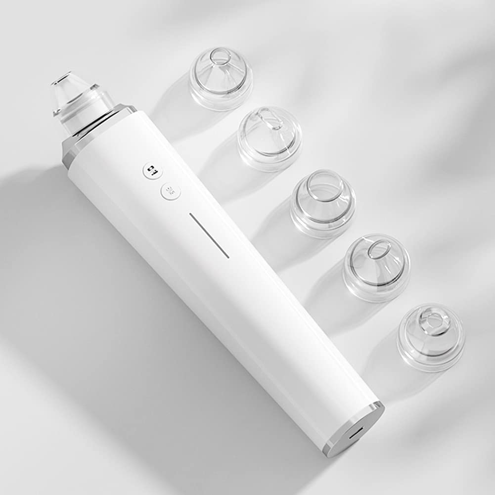 (White) Blackhead Remover Vacuum WIFI Visible Facial Pore Cleanser with HD Camera Pimple Acne Comedone Extractor Rechargeable Electric Black Head Suction Tool
