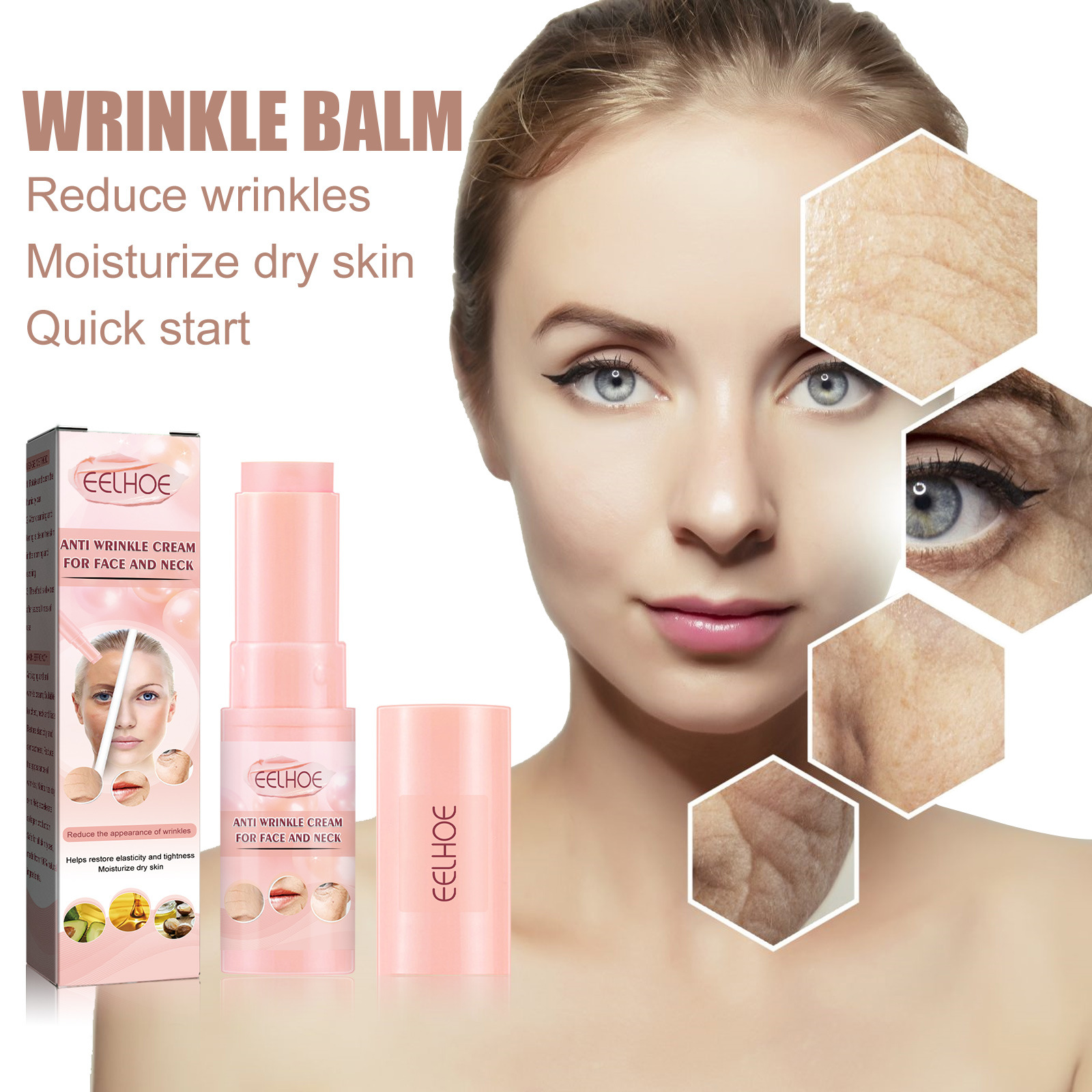 Anti-Aging Face Cream Stick Moisturizer Stick Face Cream Hydrating Balm Tightening Nourishing Anti-Wrinkle Skincare Multi Use