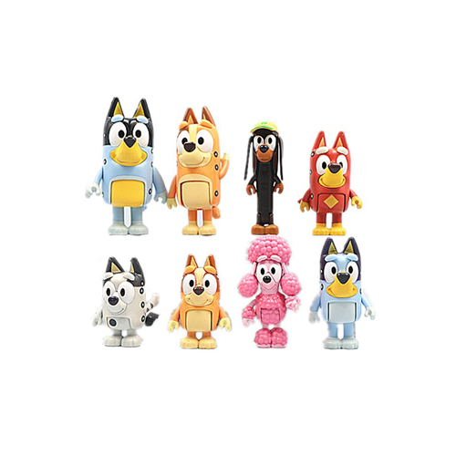 8 Pcs Bluey Family And Friends Dog Pet Action Figures