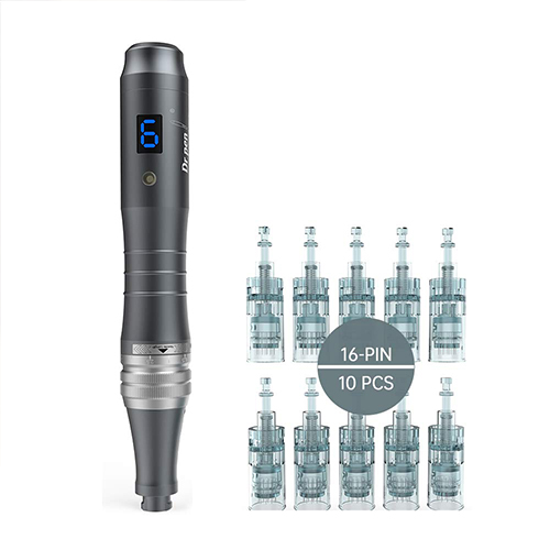 Dr.pen M8 Electric Microneedling Pen for Skin Needling at Home Removing Scars Wrinkles Fine Lines 6-Speed Digital Speed Display 10pcs 16Pin Cartridges
