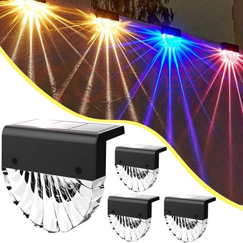 Pathway Lighting Solar Deck Light Solar Step Lights Used for Fence Terraces, Stairs Garden Decorations 4Pcs