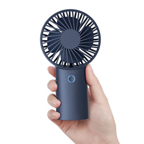Mini Hand Fan USB Rechargeable with 3 Speeds for Travel Commute Picnic Office Blue