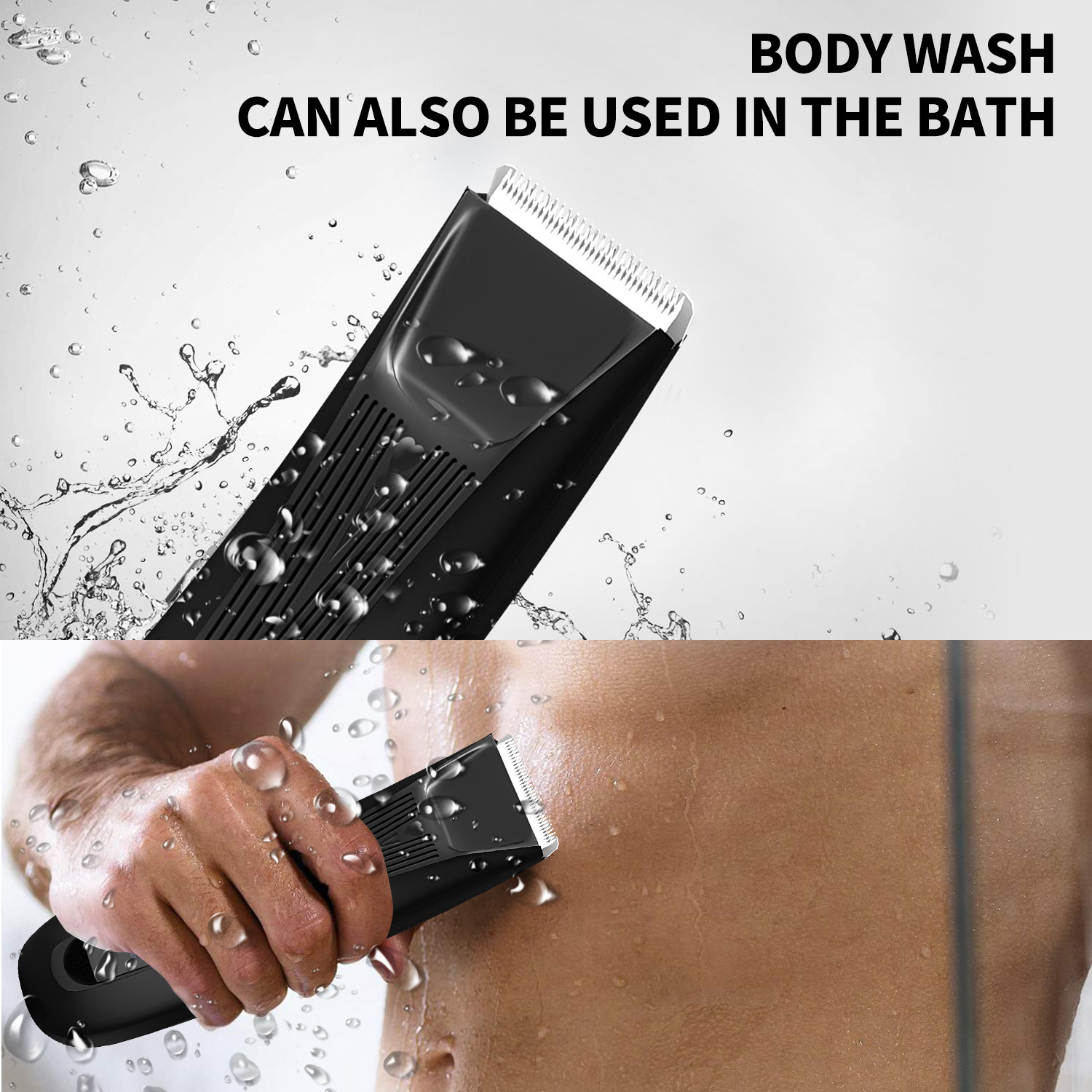 Mens Electric Hair Trimmer with LCD Display Rechargeable Grooming Tool for Body Hair