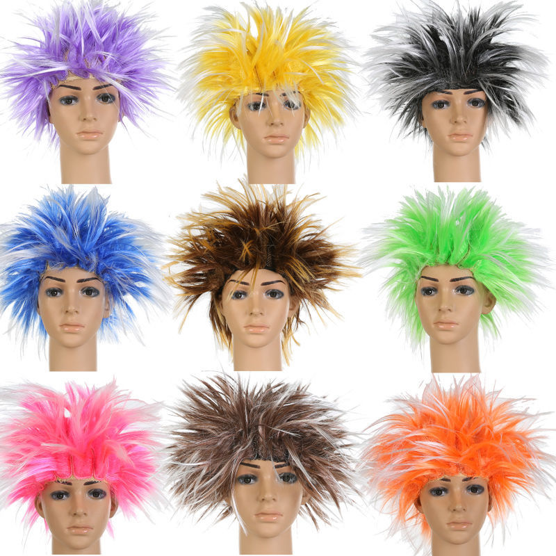 (Brown) Cosplay Wig Show Funny Exaggerated Clown Wig Prop Hedgehog Explosion Wig Excellent Quality Party Fashionable and Colorful Wigs