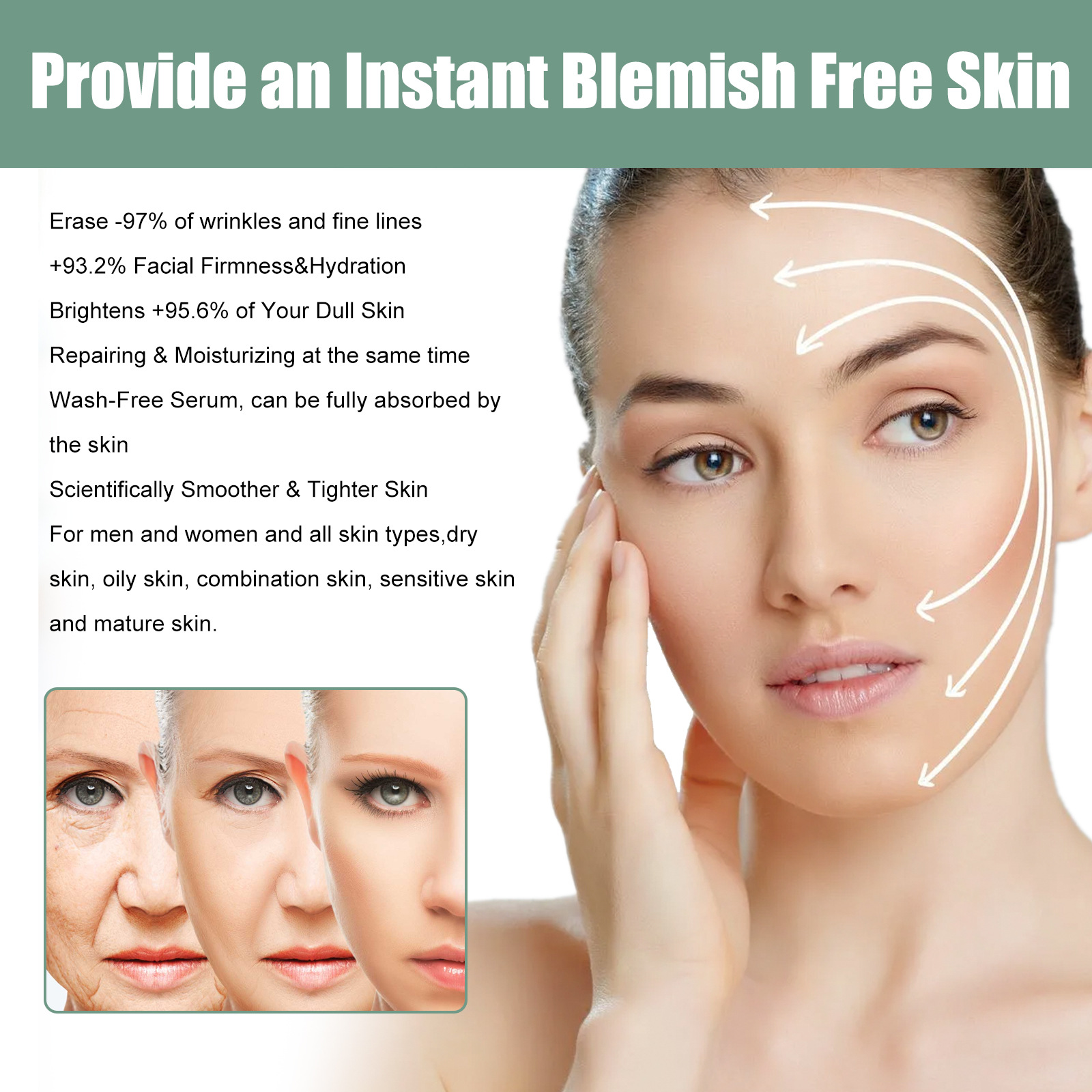 Collagen Skin Essence Anti Dark Spots Serum Fade Fine Lines Remove Wrinkles Improve Dry Skin Moisturiz Smooth Skin Anti Aging Hydrates Skin Care 30ml