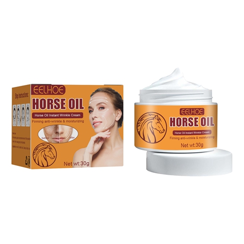 Horse Oil Instant Anti Wrinkle Cream Brightening Smooth Firming Lifting Anti Aging Fade Fine Lines Spot Moisturizing Whitening Repair Skin Skin Rejuvenation