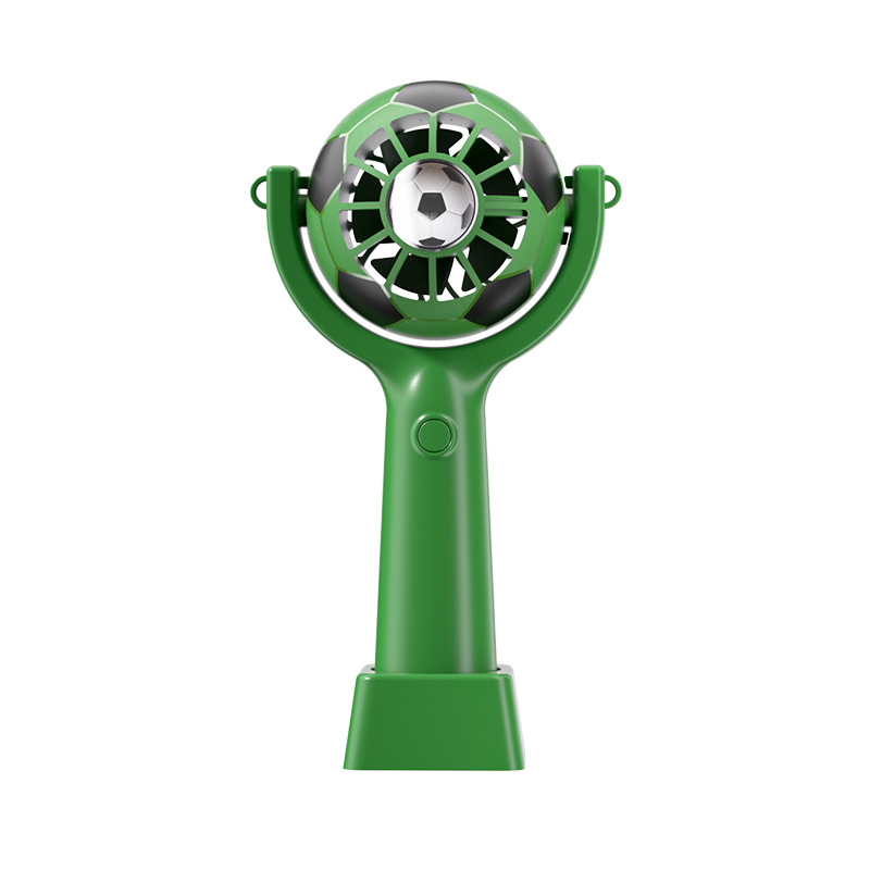 (White) Cute Soccer Ball Design Handheld Fan Portable Mini Fan USB Rechargeable 1200mAh Battery for Office Travel Summer Cooling ﻿