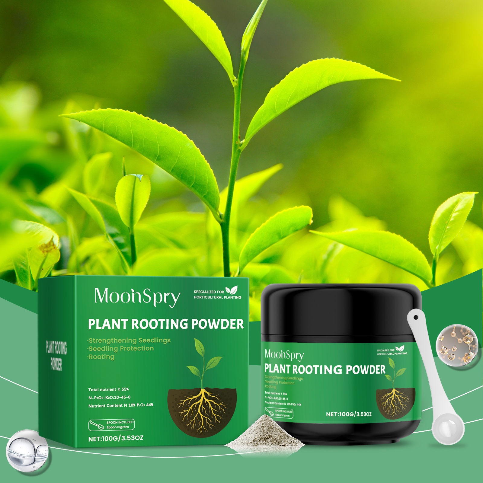 100G Plant Rooting Powder Deep Nourishing Promote Fast Rooting & Seedling Growth Flower Fertilizer for Home Gardening Plants