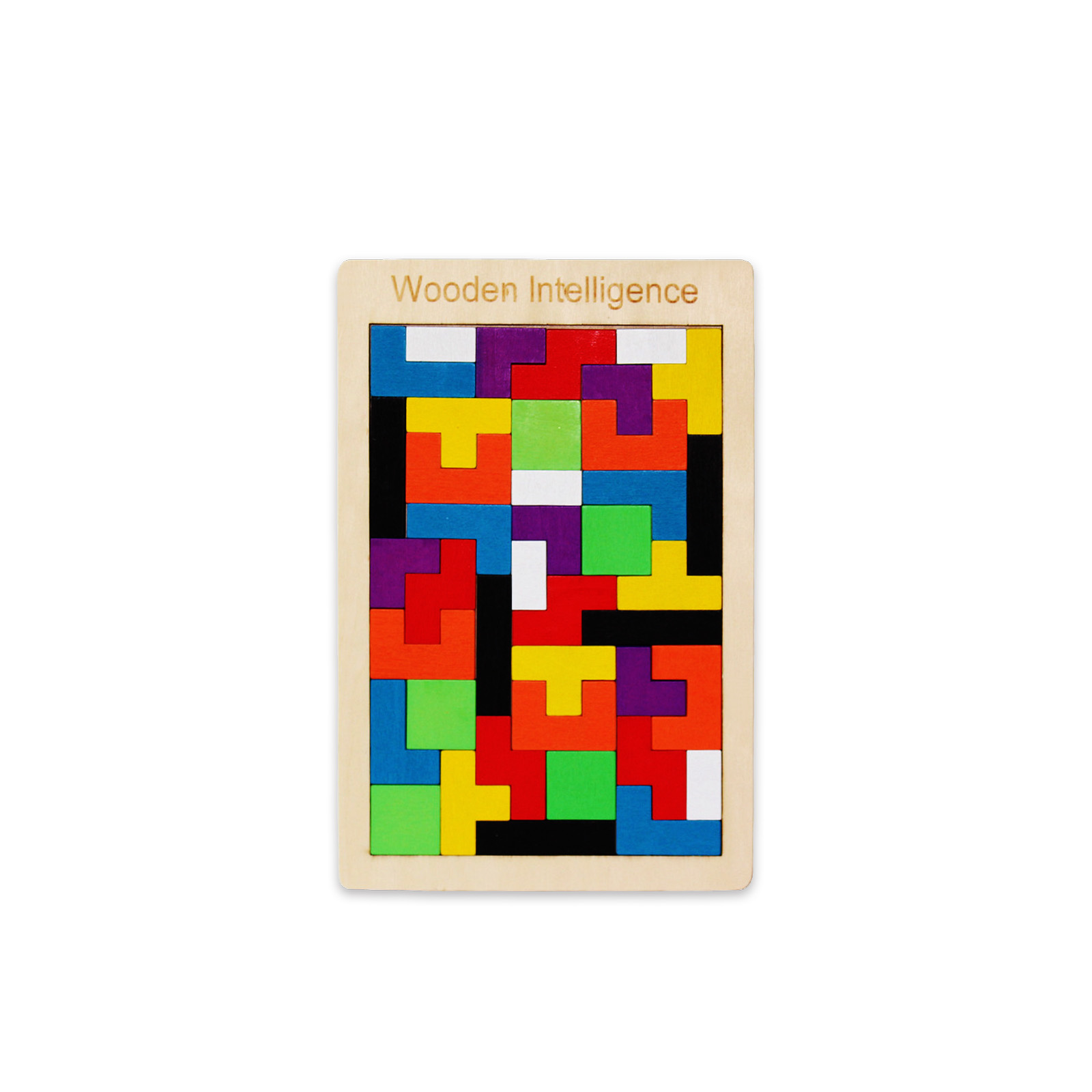 Wooden Blocks Puzzle Brain Teasers Toy Tangram Jigsaw Intelligence Colorful 3D Russian Blocks Montessori Educational