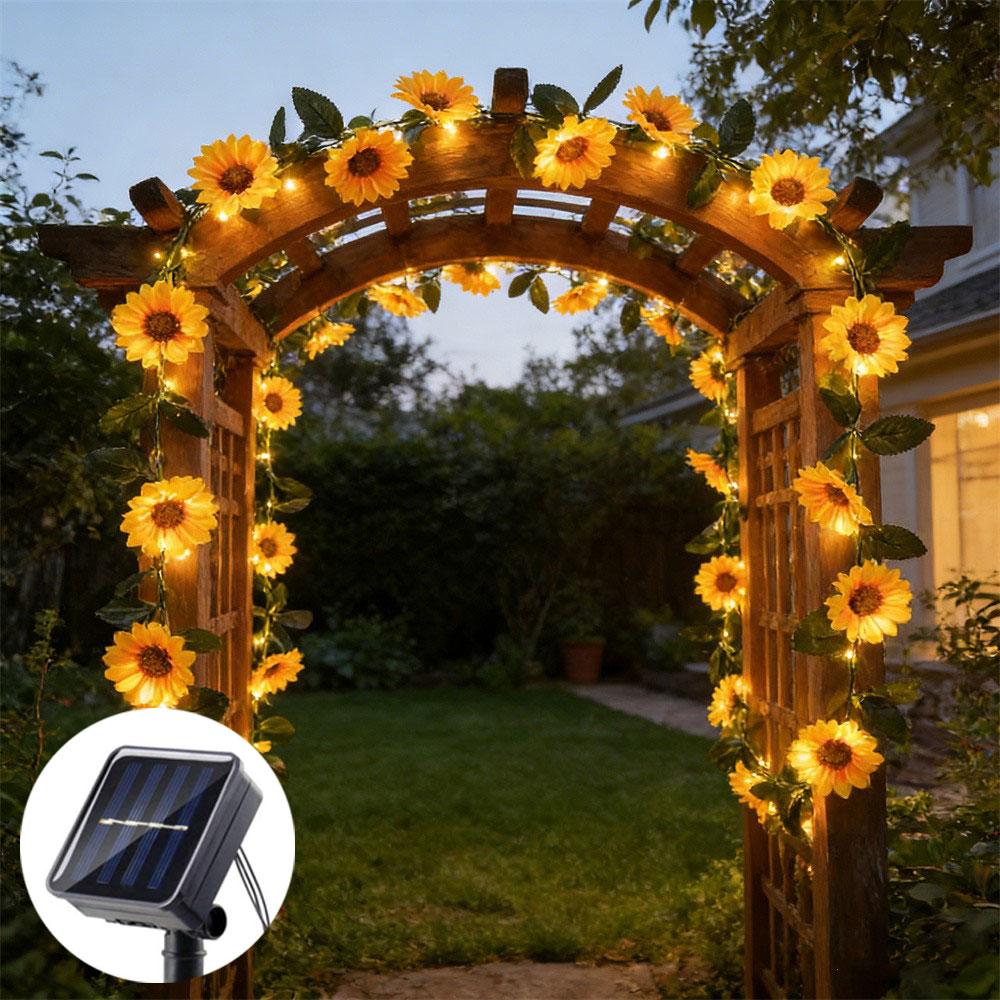 (4-Lvy vine) Solar Rattan Green Leaf Light String Garden Summer Wedding Fairy Garland for Yard Fence Holiday Party Decoration Outdoor