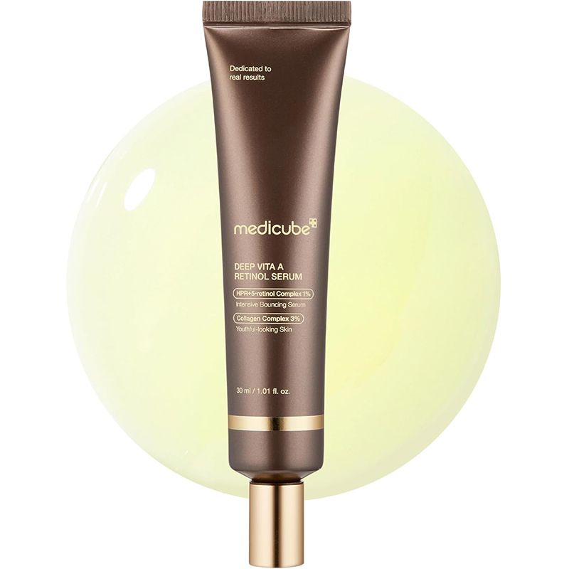 medicube Deep Reviving Bakuchiol Retinol Facial Serum Anti-Aging Retinol Bakuchiol Targets Fine Lines Uneven Skin Tone Blemish Scars Korean Skin Care 30ml