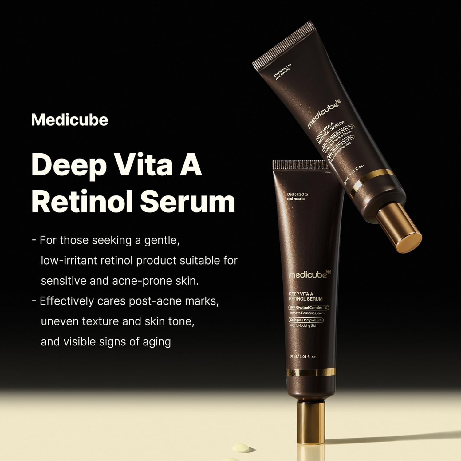 medicube Deep Reviving Bakuchiol Retinol Facial Serum Anti-Aging Retinol Bakuchiol Targets Fine Lines Uneven Skin Tone Blemish Scars Korean Skin Care 30ml