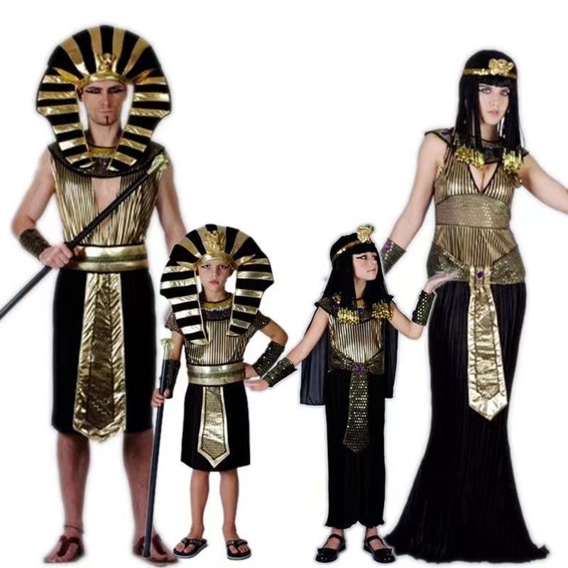Egyptian Pharaoh Cleopatra Adult Men Women Kids Halloween Costume Christmas New Year Outfits