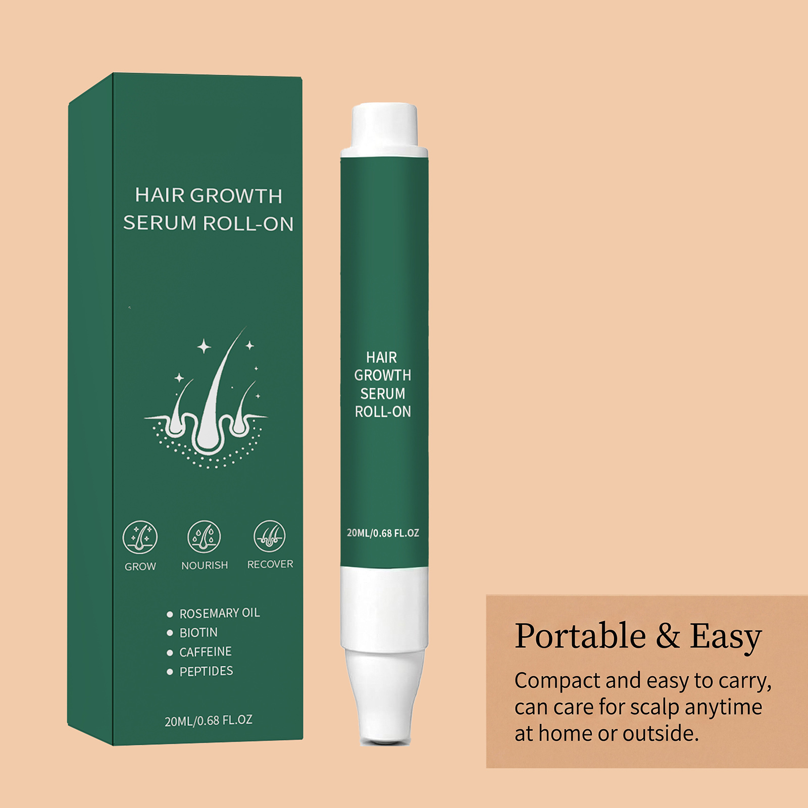 Hair Care Roller Essence Mild Moisturizing Shiny Lightweight Portable Daily Scalp Apply Hair Treatment Oil
