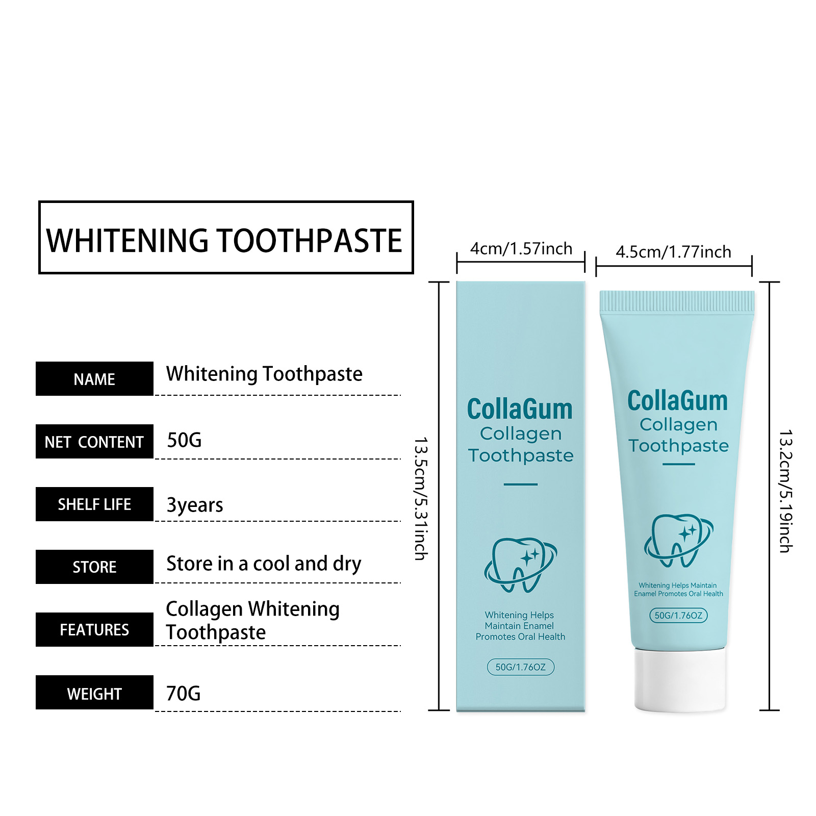 Collagen Brightening Toothpaste Gentle Care Enamel Repair Surface Clean Fresh Breath Daily Oral Cleansing Care Mild Teeth Refreshing