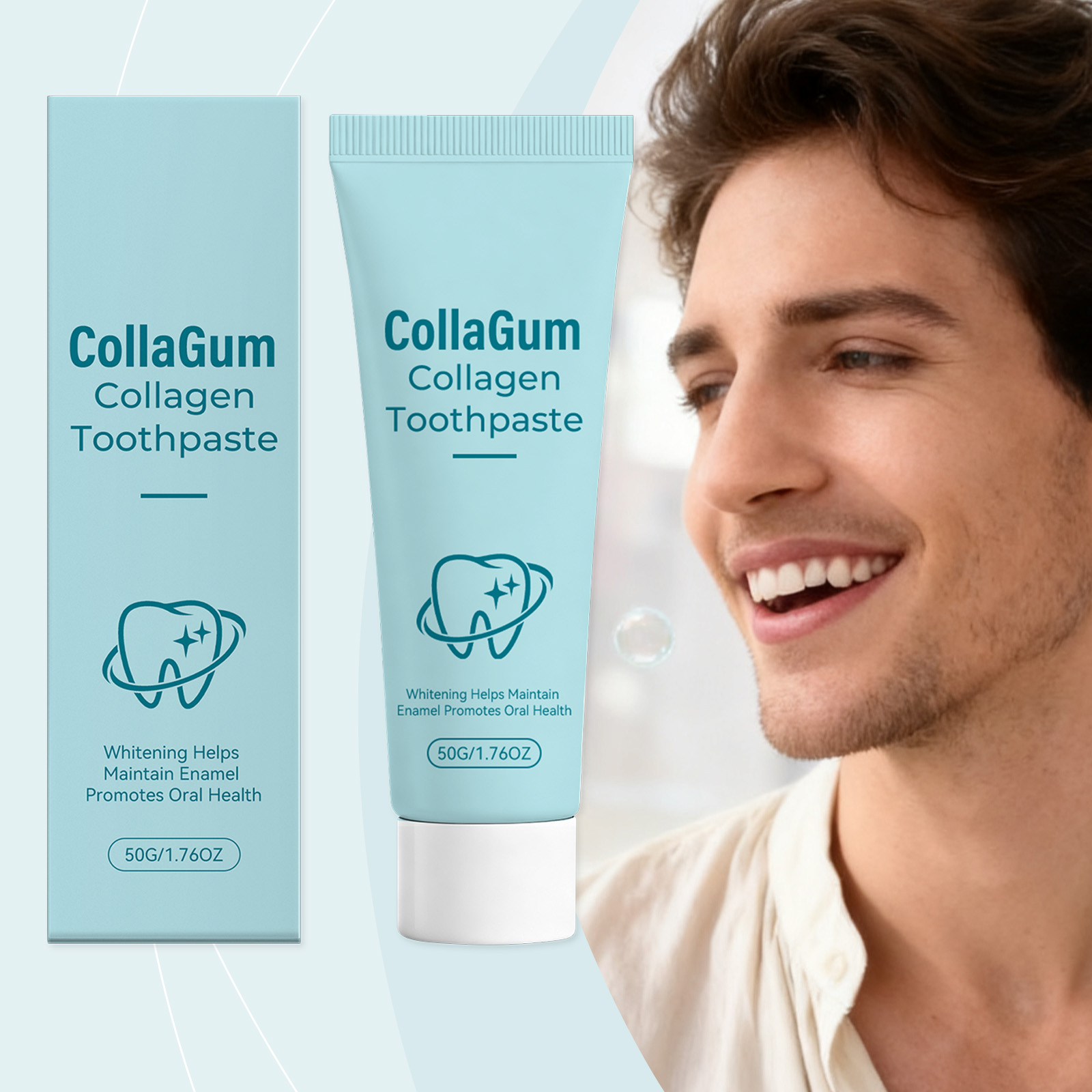 Collagen Brightening Toothpaste Gentle Care Enamel Repair Surface Clean Fresh Breath Daily Oral Cleansing Care Mild Teeth Refreshing