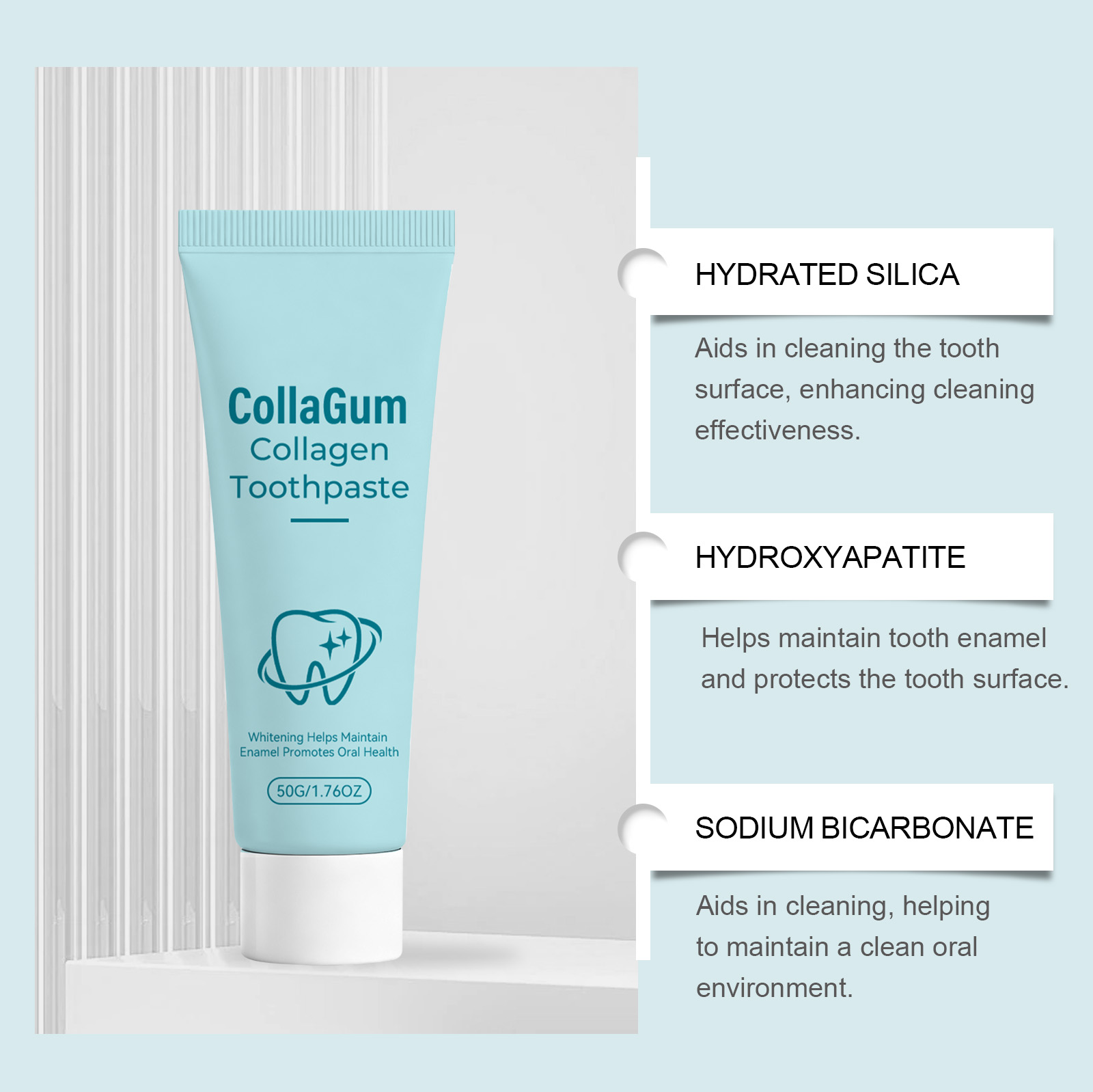 Collagen Brightening Toothpaste Gentle Care Enamel Repair Surface Clean Fresh Breath Daily Oral Cleansing Care Mild Teeth Refreshing