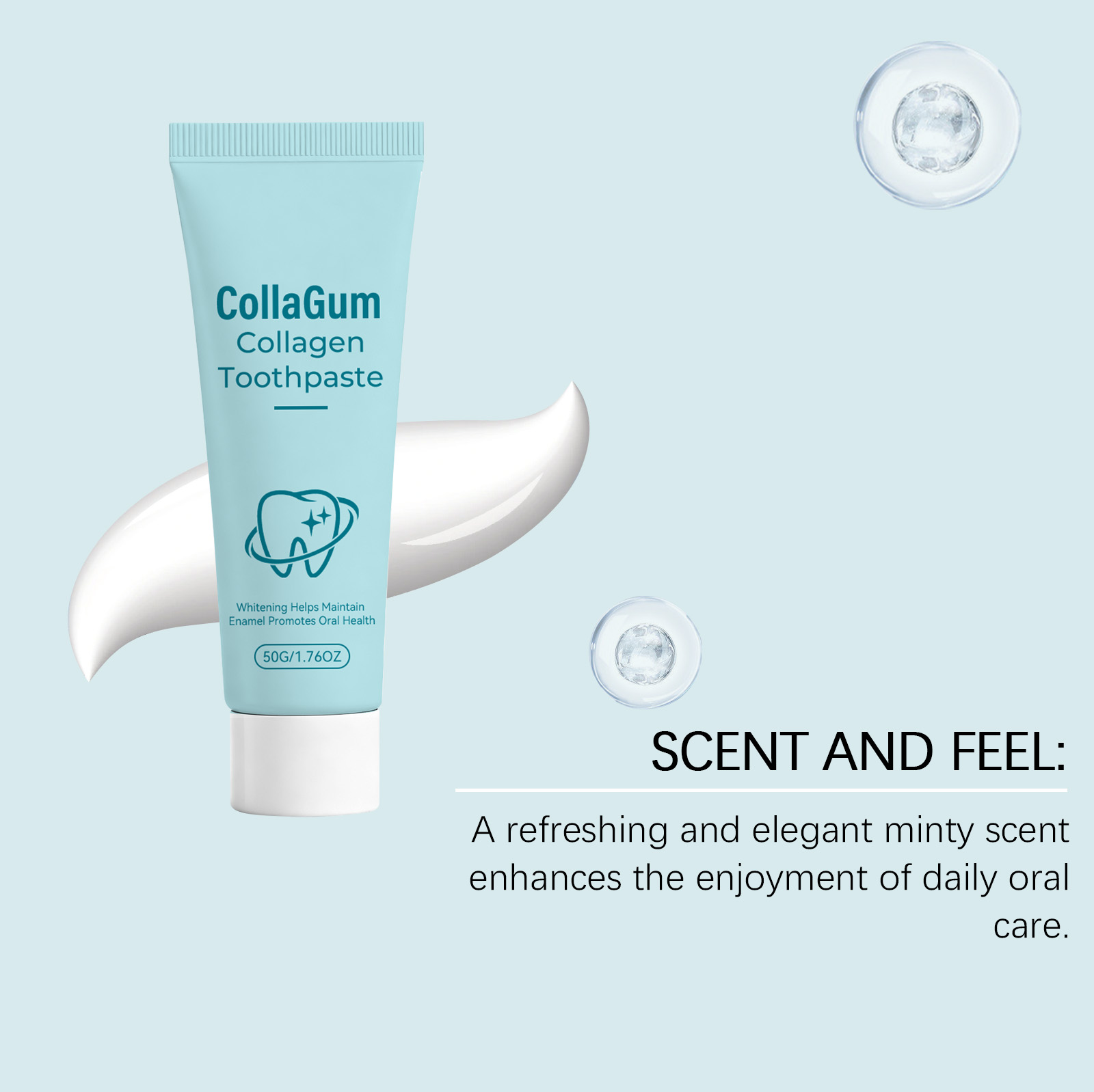 Collagen Brightening Toothpaste Gentle Care Enamel Repair Surface Clean Fresh Breath Daily Oral Cleansing Care Mild Teeth Refreshing