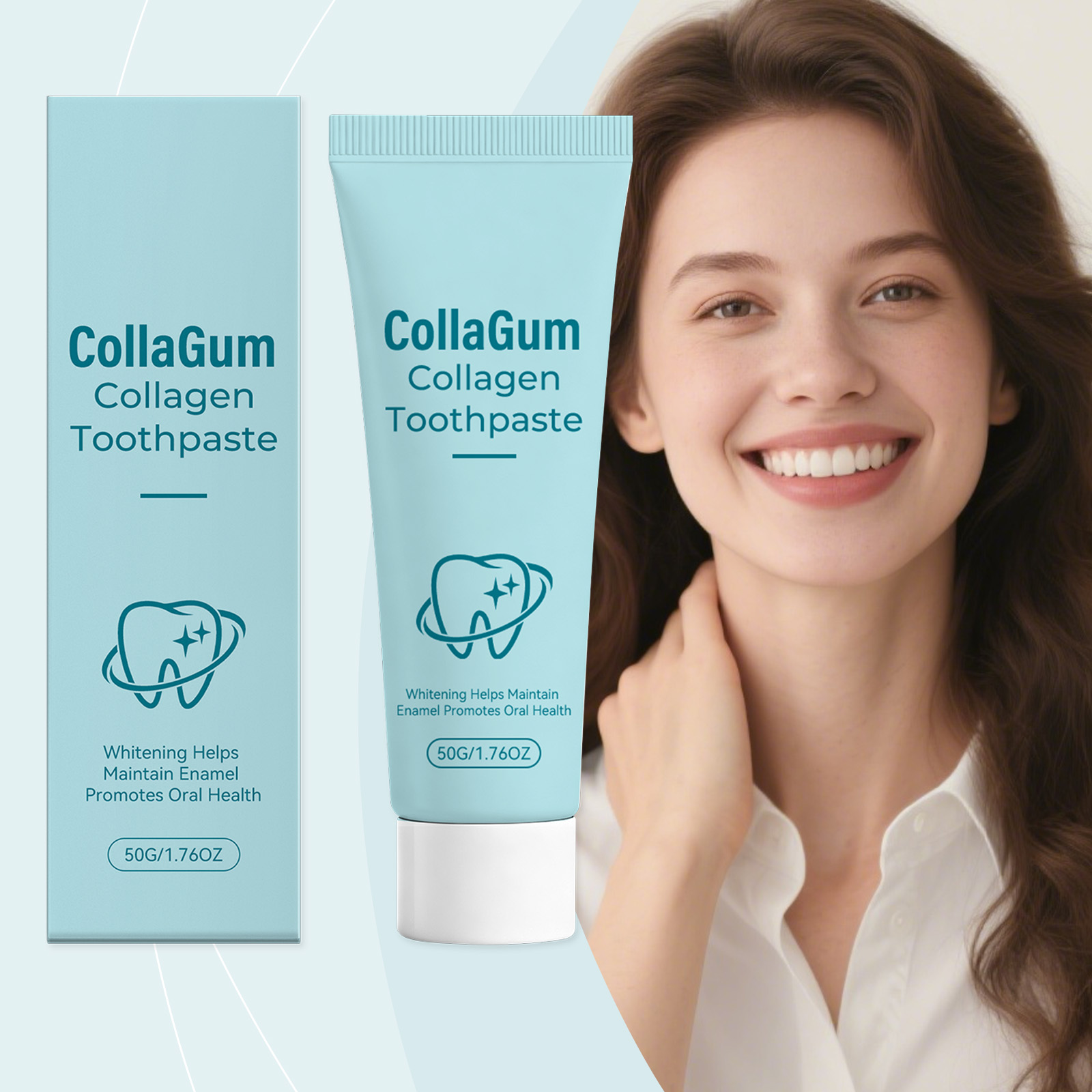 Collagen Brightening Toothpaste Gentle Care Enamel Repair Surface Clean Fresh Breath Daily Oral Cleansing Care Mild Teeth Refreshing