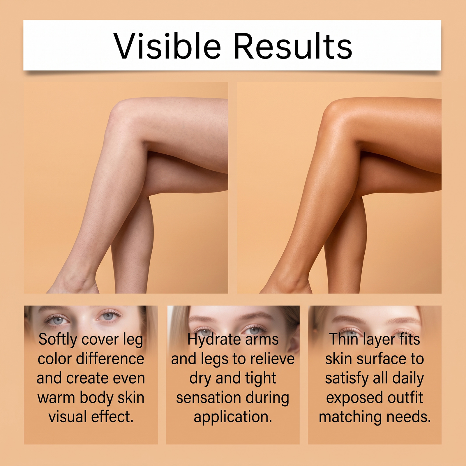 Leg Tanning Lotion Wheat Tone Summer Beach Full Body Even Skin Tone Deep Nourish Moisturize Leg Skin Care