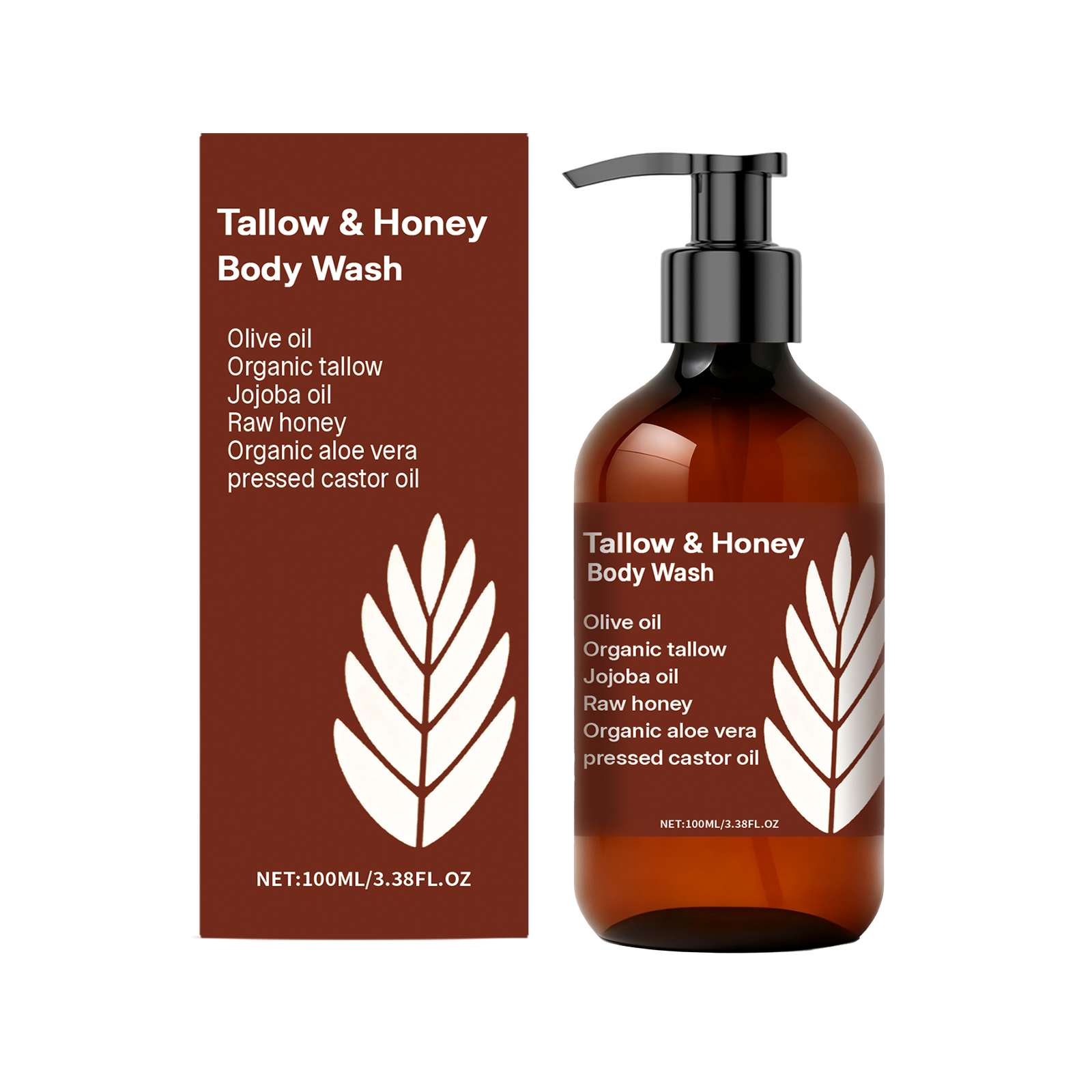 Tallow Honey Body Wash Mild Cleansing Refreshing Moisturizing Hydrating Skin Purifying Care Gentle For Human Skin