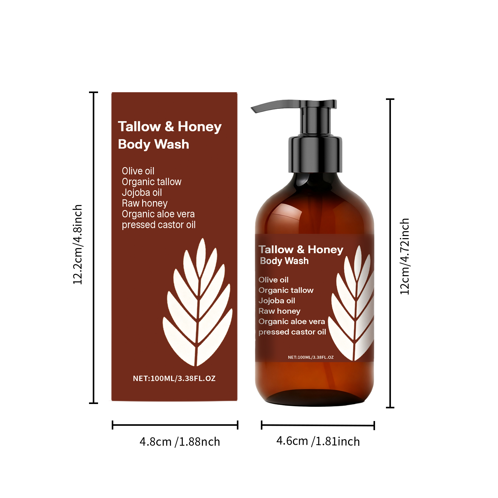 Tallow Honey Body Wash Mild Cleansing Refreshing Moisturizing Hydrating Skin Purifying Care Gentle For Human Skin