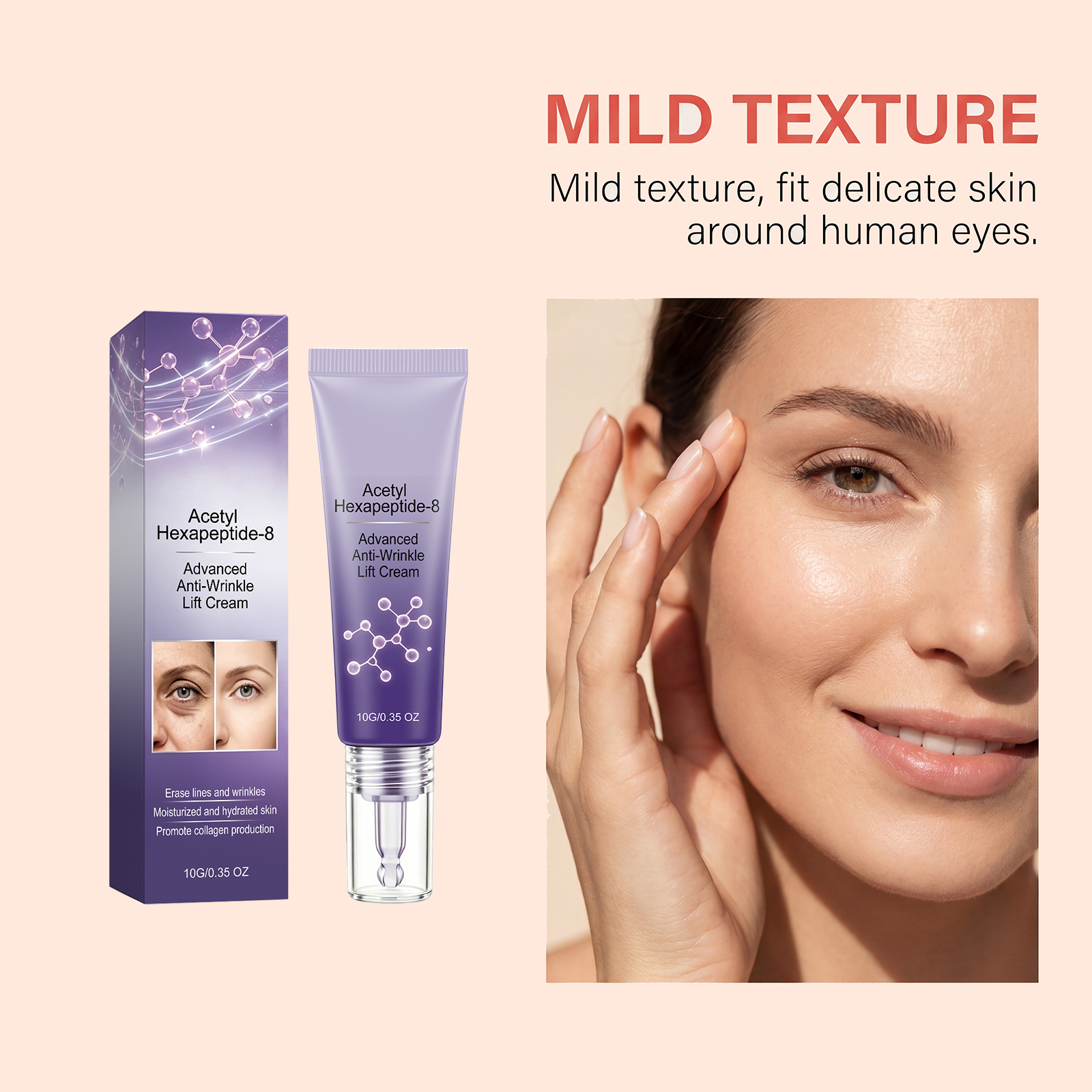 Elastic Eye Massage Lotion Soft Smooth Nourishing Hydrating Brightening Resilient Skin Care Cream For Eyes