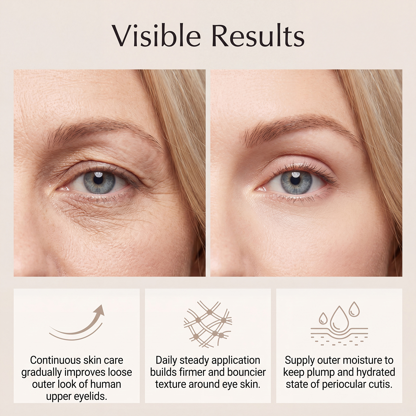 Elastic Eye Massage Lotion Soft Smooth Nourishing Hydrating Brightening Resilient Skin Care Cream For Eyes